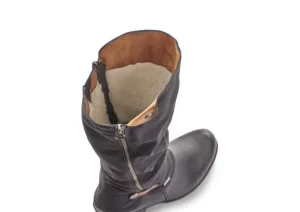 Genf Black Ruched Tall Winter Boot