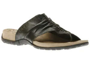 Gift Black Leather Thong Sandal