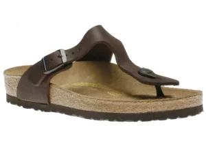 Gizeh Habana Brown Oiled Leather Thong Sandal