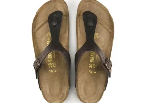 Gizeh Habana Brown Oiled Leather Thong Sandal