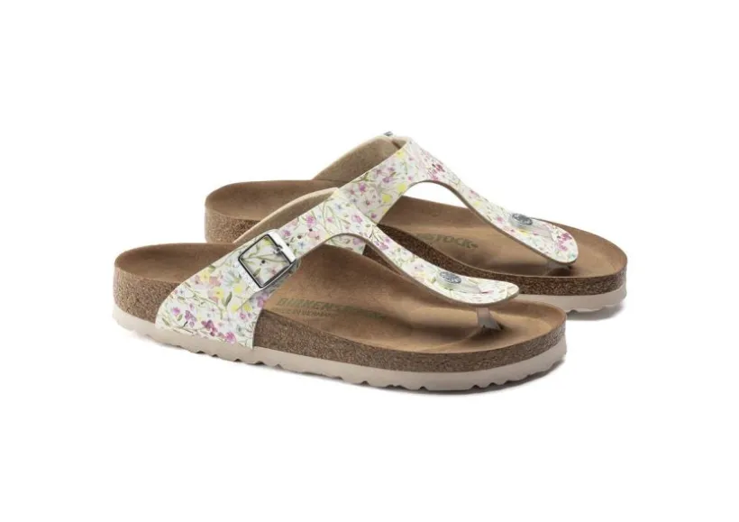 gizeh_vegan_birkoflor_wat_2.webp Gizeh Vegan Birko-Flor Watercolor Flower White Thong Sandal