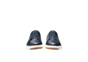 GrandPru00f8 Blue Leather Lace-Up Tennis Sneaker