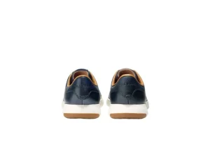 GrandPru00f8 Blue Leather Lace-Up Tennis Sneaker