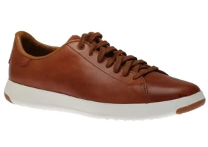 GrandPru00f8 Brown Leather Lace-Up Tennis Sneaker