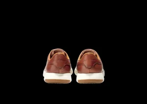 GrandPru00f8 Brown Leather Lace-Up Tennis Sneaker