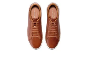 GrandPru00f8 Brown Leather Lace-Up Tennis Sneaker