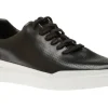 GrandPru00f8 Rally Laser Cut Black Leather Lace-Up Sneaker