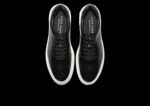 GrandPru00f8 Rally Laser Cut Black Leather Lace-Up Sneaker
