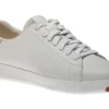 GrandPru00f8 White Leather Lace-Up Tennis Sneaker