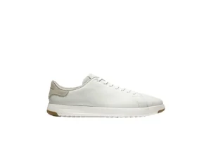 GrandPru00f8 White Leather Lace-Up Tennis Sneaker