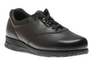 Guardian Black Leather Non-Slip Lace-Up Walking Shoe