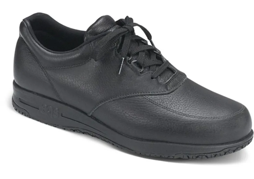 guardian_black_leather_no_1.webp Guardian Black Leather Non-Slip Lace-Up Walking Shoe