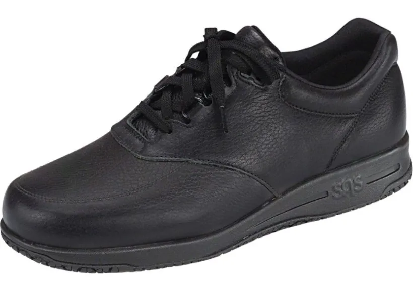 guardian_black_leather_no_4.webp Guardian Black Leather Non-Slip Lace-Up Walking Shoe