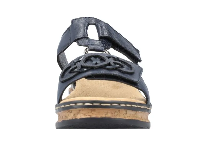 gurgano_navy_embossed_wed_1.webp Gurgano Navy Embossed Wedge Slide Sandal