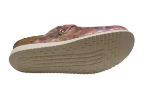 Halina Pink Silver Leather Clog