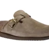 Halina Warm Grey Suede Leather Clog