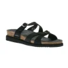 Hannel Black Nubuck Leather Slide Sandal