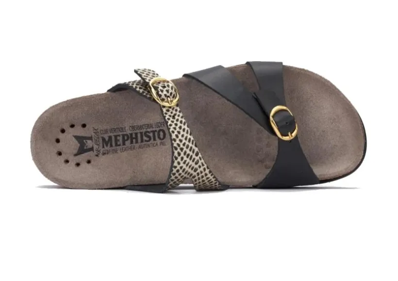 hannel_cuba_black_gold_te_1.webp Hannel Cuba Black Gold Textured Leather Slide Sandal