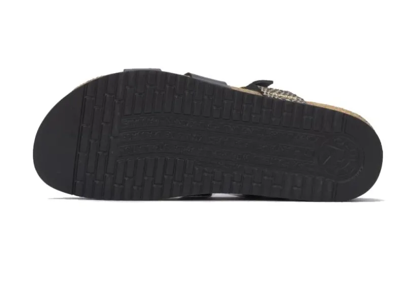 hannel_cuba_black_gold_te_3.webp Hannel Cuba Black Gold Textured Leather Slide Sandal