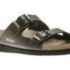 Harmony Black Leather Slide Sandal
