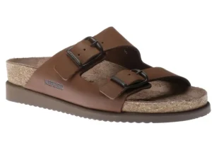 Harmony Brown Nubuck Leather Slide Sandal