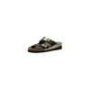 Harmony Metallic Grey Leather Crinkle Slide Sandal
