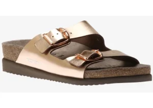 Harmony Pink Metallic Leather Slide Sandal