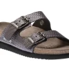 Helda Plus Wide Width Grey Twist Slide Sandal