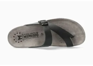 Helen Black Leather Thong Sandal