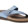 Helen Cuba Cobalt Blue Textured Leather Thong Sandal