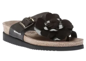 Helen Flower Black Thong Sandal