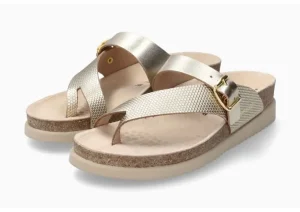 Helen Mix Gold Flash Leather Thong Sandal