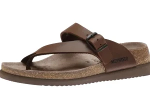 Helen Plus Wide Width Brown Leather Thong Sandal