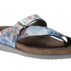 Helen Sky Blue Lagoon Patent Thong Sandal