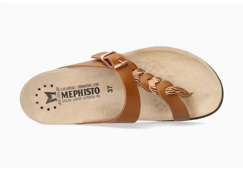 heleonore_camel_brown_zeb_1.webp Heleonore Camel Brown Zebra Leather Thong Sandal