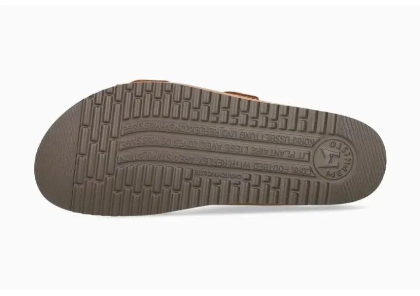 hester_camel_brown_scratc_3.webp Hester Camel Brown Scratch Gold Buckle Slide Sandal