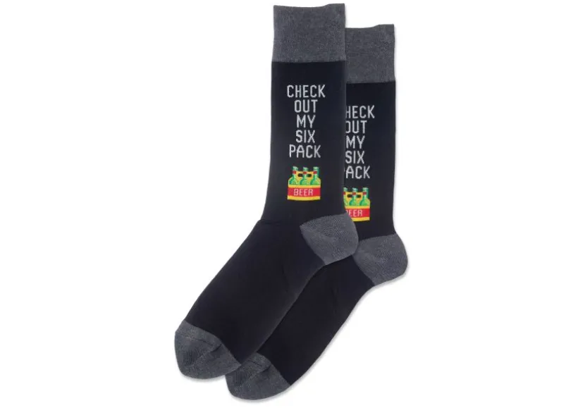 hotsox_mens_check_out_my__0.webp Hotsox Men's Check Out My Six Pack Crew Socks