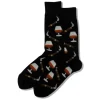 Hotsox Men's Cognac and Cigars Black Crew Socks