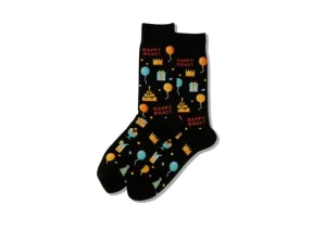 Hotsox Men's Happy Birthday Crew Socks
