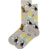 Hotsox Women's Bad Cat Grey Crew Socks