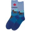 Hotsox Women's Canada Blue Crew Socks