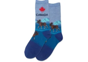 Hotsox Women's Canada Blue Crew Socks