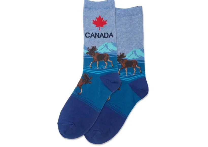 hotsox_womens_canada_blue_0.webp Hotsox Women's Canada Blue Crew Socks