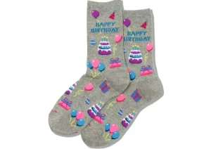 Hotsox Women's Happy Birthday Crew Socks