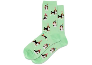 Hotsox Women's Party Beagle Mint Crew Socks