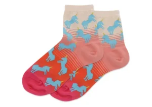 Hotsox Women's Unicorn Blush Pink Anklet Socks