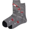 Hotsox Women's Wine Down Charcoal Crew Socks