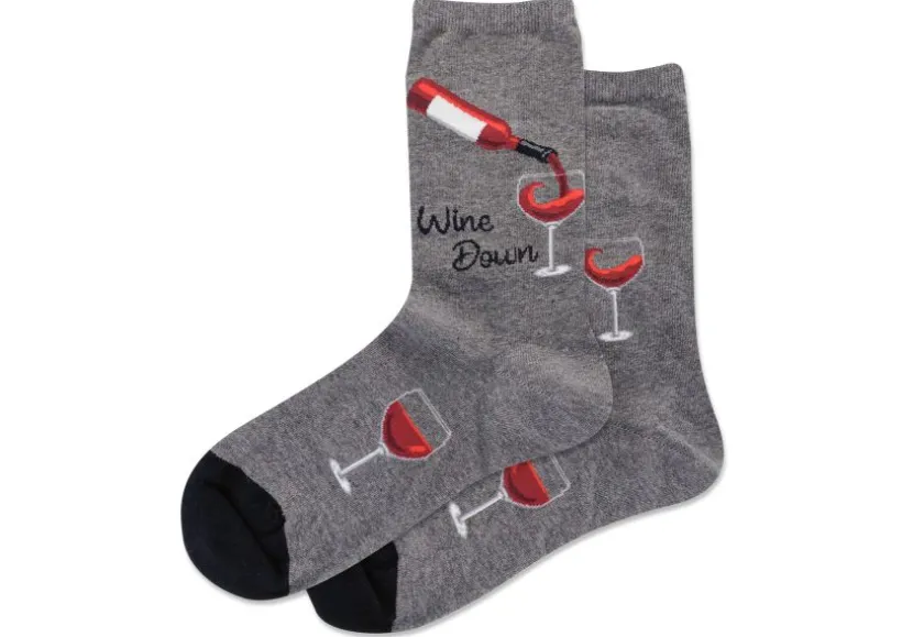 hotsox_womens_wine_down_c_0.webp Hotsox Women's Wine Down Charcoal Crew Socks