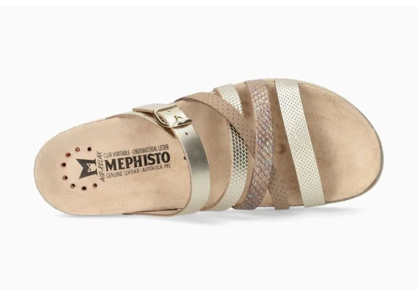 huleda_gold_leather_multi_1.webp Huleda Gold Leather Multi Strap Slide Sandal