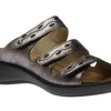 Ibiza 66 Anthracite Metallic Leather Slide Sandal